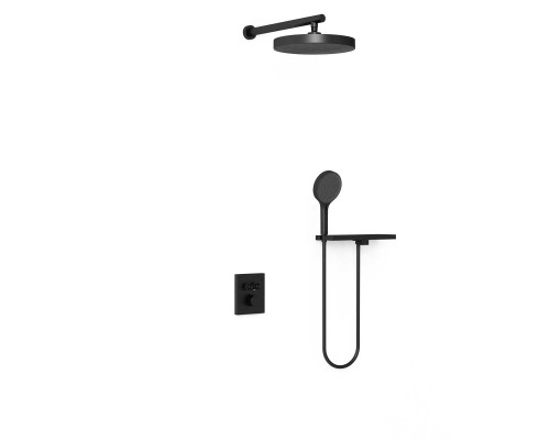 Душевой комплект Vincea Inspire VSFW-3I21MT2RMB встраиваемый, термостат, 2 режима, черный