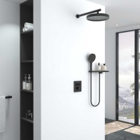 Душевой комплект Vincea Inspire VSFW-3I21MT2RMB встраиваемый, термостат, 2 режима, черный