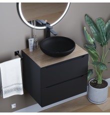 Раковина накладная бетонная Uperwood Sfera 40х40х12 см, круглая, черная