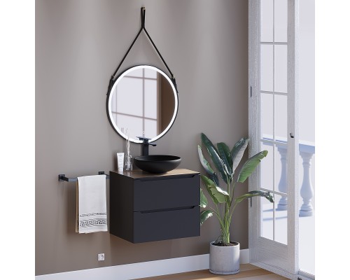 Раковина накладная бетонная Uperwood Sfera 40х40х12 см, круглая, черная