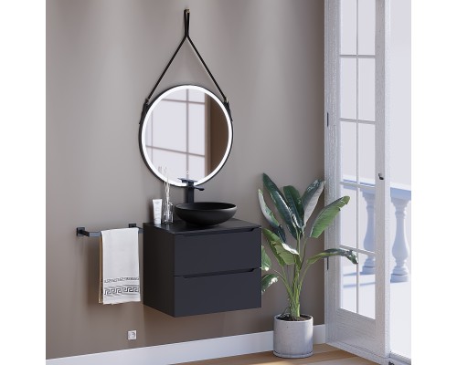 Раковина накладная бетонная Uperwood Sfera 40х40х12 см, круглая, черная