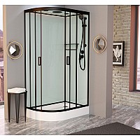 Душевая кабина Frank F418R Black правосторонняя 100x80x220 см