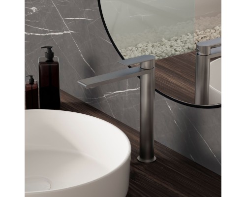 Смеситель для раковины Vincea Vogue (SS) VBF-2VS2GM однорычажный, вороненая сталь