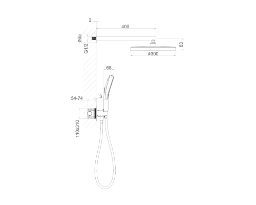 Душевая система ALTROBAGNO Рикко (Ricco) 040202 MB