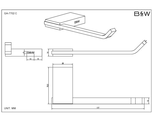 Набор аксессуаров Black&White Gravity, GA-7720C, для ванной комнаты, хром