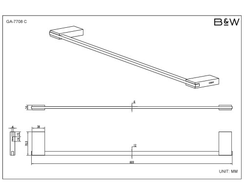 Набор аксессуаров Black&White Gravity, GA-7720C, для ванной комнаты, хром