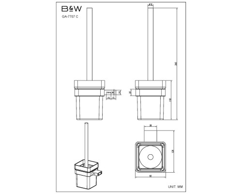 Набор аксессуаров Black&White Gravity, GA-7720C, для ванной комнаты, хром