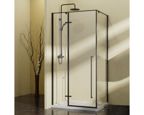 Душевой уголок Vincea Slim-N VSR-5SN9010CLB, 100x90, черный, стекло прозрачное