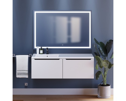 Тумба под раковину Uperwood Tanos 120 см, левая, белая/графит