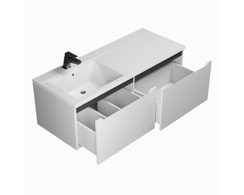 Тумба под раковину Uperwood Tanos 120 см, левая, белая/графит