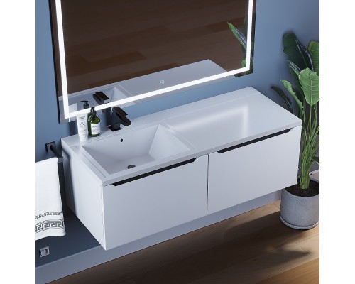 Тумба под раковину Uperwood Tanos 120 см, левая, белая/графит