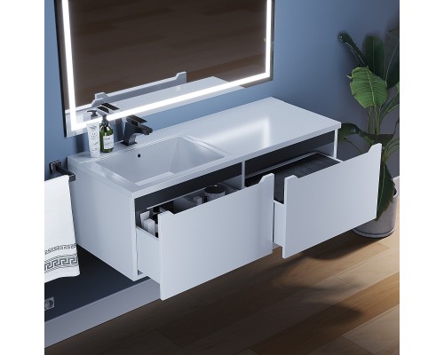 Тумба под раковину Uperwood Tanos 120 см, левая, белая/графит