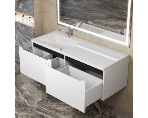 Тумба под раковину Uperwood Tanos 120 см, левая, белая/графит