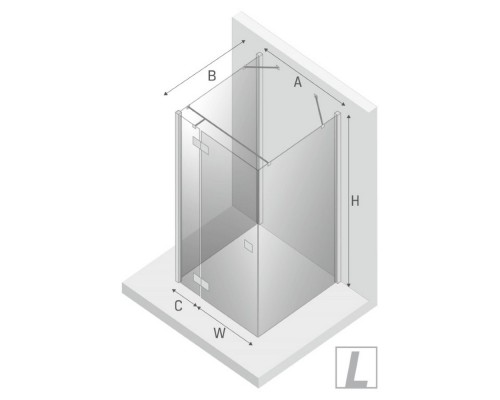 Душевое ограждение NEW TRENDY REFLEXA L 80x90x200 хром