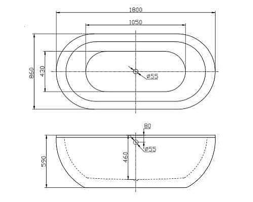 Ванна BelBagno BB13-1800 Ванна BelBagno BB13-1800