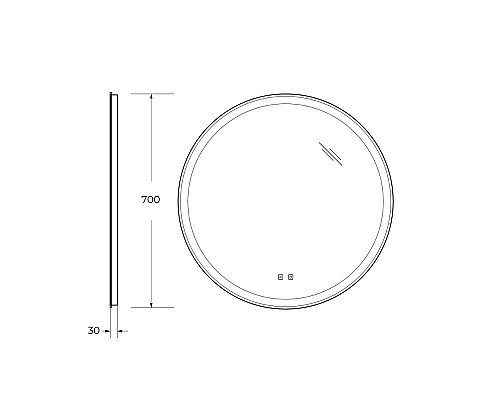 Зеркало BelBagno 70 SPC-RNG-700-LED-TCH-SND с подсветкой с голосовым управлением и подогревом Зеркало BelBagno 70 SPC-RNG-700-LED-TCH-SND с подсветкой с голосовым управлением и подогревом