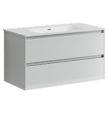 Тумба под раковину SANCOS Cento 890х450х500, c двумя ящиками, белый глянец