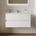 Тумба под раковину SANCOS Cento 890х450х500, c двумя ящиками, белый глянец
