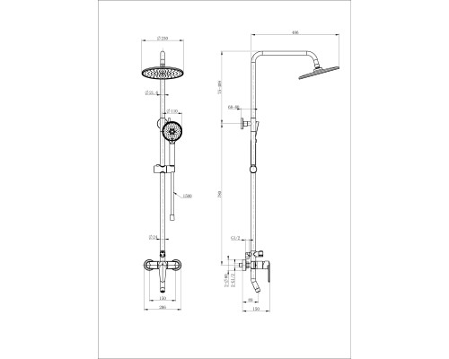 Душевая система Wonzon&Woghand, Белый матовый