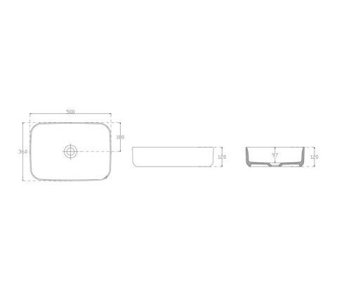 Раковина ISVEA Infinity накладная 500x360x120 белый 10NF65050SV