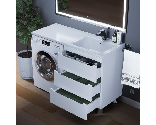 Тумба под стиральную машину напольная Uperwood Tanos 58х47,5х76,5 см, графит, 3 ящика