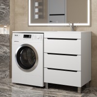 Тумба под стиральную машину напольная Uperwood Tanos 58х47,5х76,5 см, графит, 3 ящика