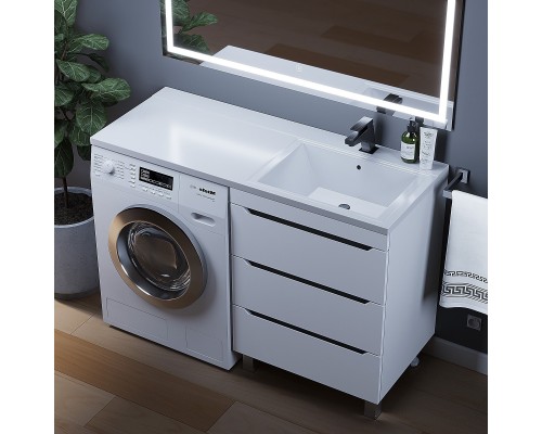 Тумба под стиральную машину напольная Uperwood Tanos 58х47,5х76,5 см, графит, 3 ящика