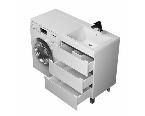 Тумба под стиральную машину напольная Uperwood Tanos 58х47,5х76,5 см, графит, 3 ящика