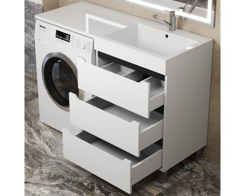 Тумба под стиральную машину напольная Uperwood Tanos 58х47,5х76,5 см, графит, 3 ящика