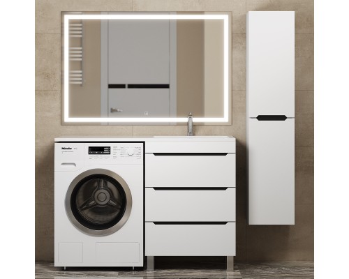 Тумба под стиральную машину напольная Uperwood Tanos 58х47,5х76,5 см, графит, 3 ящика