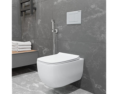 Безободковый подвесной унитаз Charus Pinto EWC700-126W сиденьем микролифт