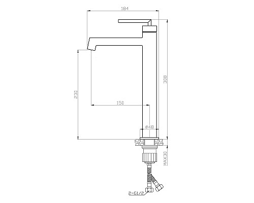 Смеситель для раковины BelBagno Acqua ACQUA-LMC-NERO Черный матовый