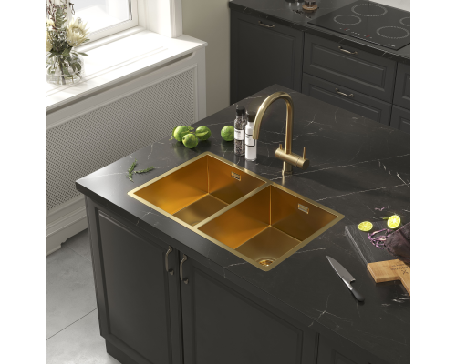 Кухонная мойка Reflexion Garda RX2170GD брашированное золото