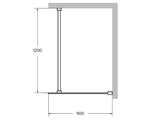 Душевая перегородка Cezares Liberta 90 LIBERTA-L-1-90-120-BR-Cr Хром