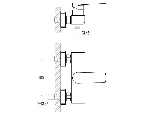 Смеситель для душа BelBagno CAR-ESDM-CRM
