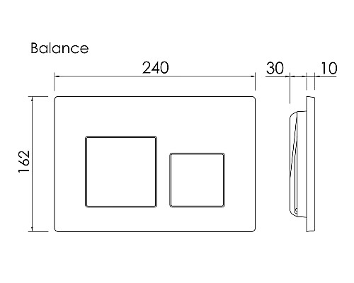 Кнопка смыва Ceramicanova Balance, черный матовый