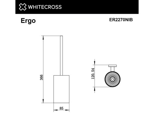 Ершик подвесной WHITECROSS Ergo брашированный никель