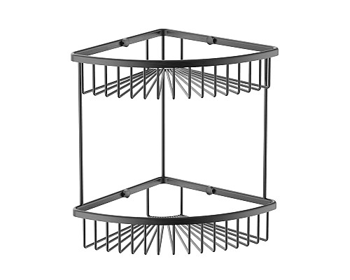 Полка для ванной 2-х ярусная Wonzon&Woghand, Темный графит WW-4128-BGM