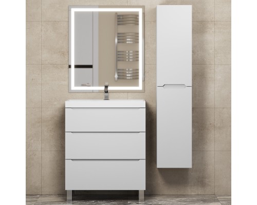 Тумба под раковину 70 см, Uperwood Tanos, напольная, белая, 3 ящика