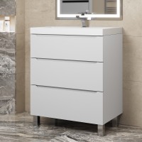 Тумба под раковину 70 см, Uperwood Tanos, напольная, белая, 3 ящика