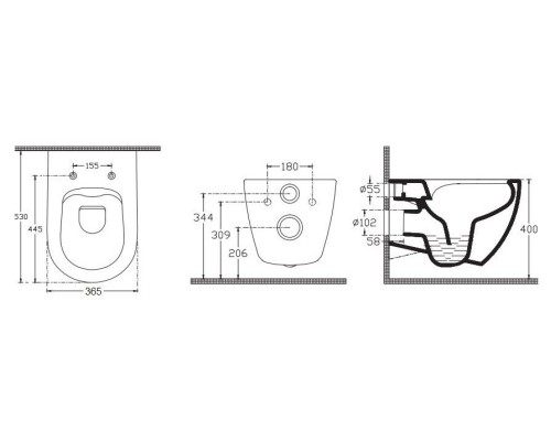 Унитаз ISVEA Infinity подвесной 365x530x400-слоновая кость матовый 10NF02001SV-2K