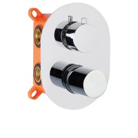 Встраиваемый смеситель для душа AQG Tube, с дивертером, хром-черный матовый