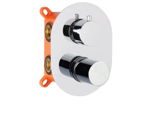 Встраиваемый смеситель для душа AQG Tube, с дивертером, хром-черный матовый