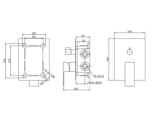 Смеситель для душа BelBagno Romano ROM-VDI-CRM Хром