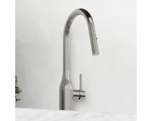 Смеситель для кухни SANCOS Grand SC4002BNG с выдвижным изливом, нержавеющая сталь