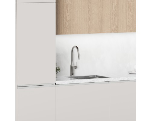 Смеситель для кухни SANCOS Grand SC4002BNG с выдвижным изливом, нержавеющая сталь