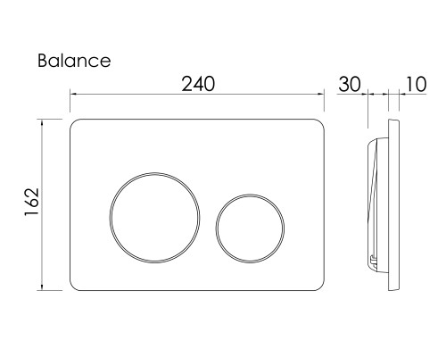 Кнопка смыва Ceramicanova Balance, черный матовый