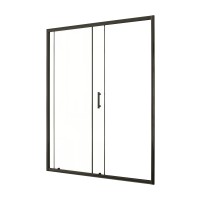 Душевая дверь напольная Taliente 140x195см, прозр.стекло 6мм, черный профиль