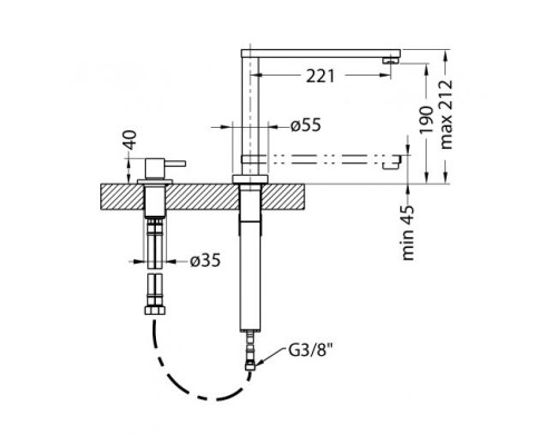 Смеситель для кухни Alveus NORMA 1132182 хром