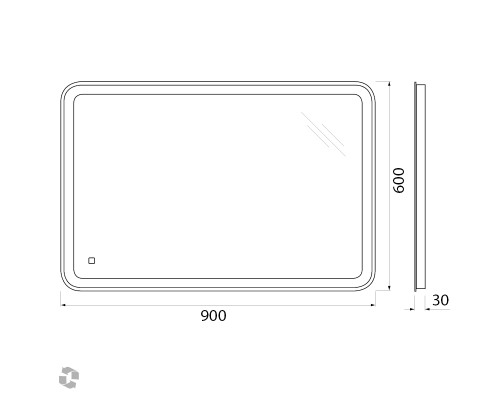 Зеркало BelBagno SPC-MAR-900-600-LED-TCH